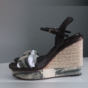 Tory Burch Black-Ivory / Coconut Malaga 110 mm (4in) Wedge Size 9